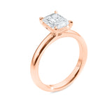KAYLA | Classic Solitaire Radiant Cut Diamond Ring in Rose Gold