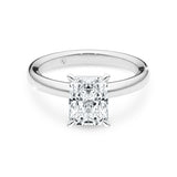 KAYLA | Classic Solitaire Radiant Cut Diamond Ring in White Gold