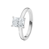 KAYLA | Classic Solitaire Radiant Cut Diamond Ring in White Gold