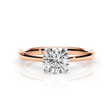 KAYLA | Classic Solitaire Round Brilliant Diamond Ring in Rose & White Gold