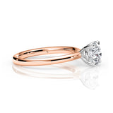 KAYLA | Classic Solitaire Round Brilliant Diamond Ring in Rose & White Gold