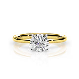 KAYLA | Classic Solitaire Round Brilliant Diamond Ring in Yellow & White Gold