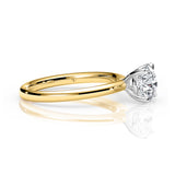 KAYLA | Classic Solitaire Round Brilliant Diamond Ring in Yellow & White Gold