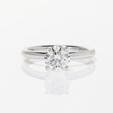 KAYLA | Classic Solitaire Round Shape Diamond Ring in 18ct White Gold