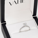 KAYLA | Classic Solitaire Round Shape Diamond Ring in 18ct White Gold