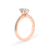 KIMBERLY | French Pavé Solitaire Marquise Diamond Ring in Rose Gold