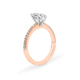 KIMBERLY | French Pavé Solitaire Marquise Diamond Ring in Rose & White Gold