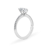 KIMBERLY | French Pavé Solitaire Marquise Diamond Ring in Platinum