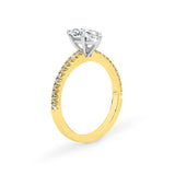 KIMBERLY | French Pavé Solitaire Marquise Diamond Ring in Yellow & White Gold