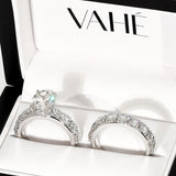 CUSTOM | Oval Shape Diamond Engagement Ring paired with a Matching Band in 18ct White Gold