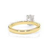 LUNA | Hidden Halo Oval Shape Diamond Ring in Yellow & White Gold