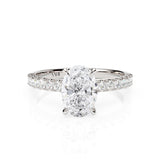 LUNA | Hidden Halo Oval Shape Diamond Ring in White Gold