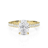 LUNA | Hidden Halo Oval Shape Diamond Ring in Yellow Gold
