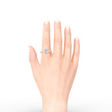 LUNA | Hidden Halo Oval Shape Diamond Ring in Rose & White Gold