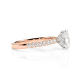 LUNA | Hidden Halo Oval Shape Diamond Ring in Rose & White Gold