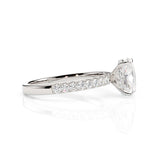 LUNA | Hidden Halo Oval Shape Diamond Ring in White Gold