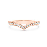 MADISON | Delicate "V" Split Fitted Diamond Ring in Rose Gold (0.29ct tw.)