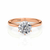 MARY | Hidden Halo Round Brilliant Diamond Ring in Rose Gold