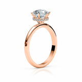 MARY | Hidden Halo Round Brilliant Diamond Ring in Rose Gold