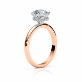 MARY | Hidden Halo Round Brilliant Diamond Ring in Rose & White Gold