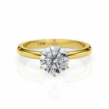 MARY | Hidden Halo Round Brilliant Diamond Ring in Yellow Gold
