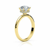 MARY | Hidden Halo Round Brilliant Diamond Ring in Yellow Gold