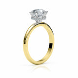 MARY | Hidden Halo Round Brilliant Diamond Ring in Yellow & White Gold