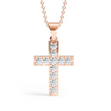 MARY | Diamond Cross Pendant in Rose Gold (0.20ct - 0.60ct)