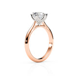 FLEUR | Tulip Solitaire Round Brilliant Diamond Ring in Rose & White Gold