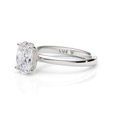 TIFFANY | Hidden Halo Oval Shape Diamond Ring in White Gold