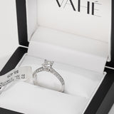 Princess Cut Knife Edge Ring in 18ct White Gold