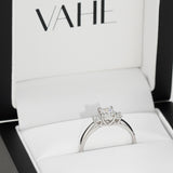 Princess Cut Three Stone Ring in 18ct White Gold