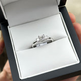Princess Cut Three Stone Ring in 18ct White Gold