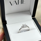 Princess Cut Three Stone Ring in 18ct White Gold