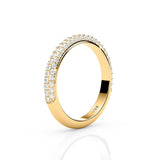 RACHEL | Triple Row Micro Pavé Diamond Ring in Yellow Gold (0.65ct tw.)