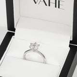 ARIA | Hidden Halo Round Brilliant Diamond Ring in 18ct White Gold