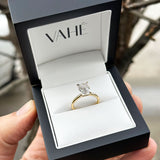 KAYLA | Classic Solitaire Cushion Cut Diamond Ring in Yellow Gold