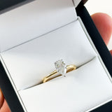 KAYLA | Classic Solitaire Pear Shape Diamond Ring in Yellow & White Gold