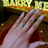 AVA | French Pavé Halo Oval Shape Diamond Ring in White Gold