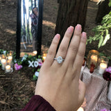 AVA | French Pavé Halo Oval Shape Diamond Ring in White Gold