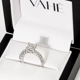 BROOKLYN | Claw Set Tapered Solitaire Princess Diamond Ring in 18ct White Gold