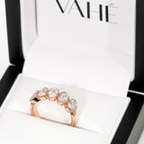 JORJIA | Bezel 5 Stone Oval Shape Diamond Ring in Rose Gold (1.50ct tw.)