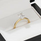 KAYLA | Classic Solitaire Oval Shape Diamond Ring in Yellow & White Gold