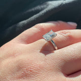 KAYLA | Classic Solitaire Radiant Cut Diamond Ring in White Gold