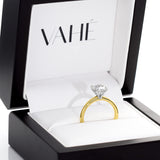 KAYLA | Classic Solitaire Round Brilliant Diamond Ring in Yellow & White Gold
