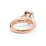 SCARLETT | Scalloped Pavé Split Shoulder Pear Shape Ring in Rose Gold