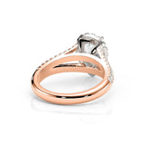 SCARLETT | Scalloped Pavé Split Shoulder Pear Shape Ring in Rose & White Gold