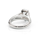 SCARLETT | Scalloped Pavé Split Shoulder Pear Shape Ring in White Gold