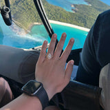 SCARLETT | Scalloped Pavé Split Shoulder Pear Shape Ring in Yellow Gold