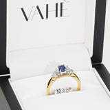 Sapphire & White Diamond Ring in 18ct Yellow & White Gold